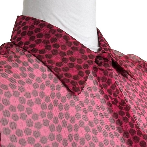 MISA Los Angeles Collared Dress Sheer Ruffled Long Sleeve ‎ Size XS - Picture 5 of 16